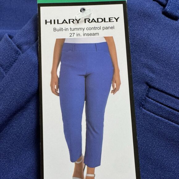 Hilary Radley Womens Size XL Mazarine Blue Mid Rise Built-in Tummy Control Pants - Picture 14 of 15